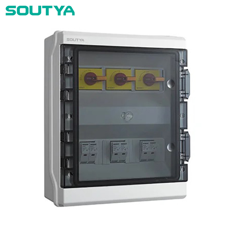 DC İzolyator qutusu IP65 Əlavə edilmiş üç ipi sigorta ilə